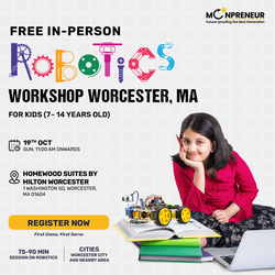 In-Person Free Robotics/Math Workshop for Kids at Worcester, MA (7-14)