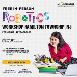 In-Person Free Robotics/Math Workshop for Kids at Hamilton Township, NJ (7-14)
