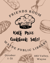 Cookbook Sale - Wayne Public Library Friends Room