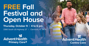 AdventHealth Centra Care & Primary Care+ Free Fall Festival and Open House