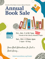 Used Book Sale Friends of the Hales Corners Library Friday & Saturday, Oct 3-4