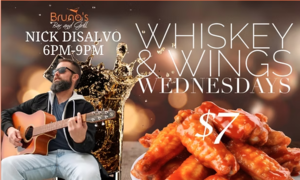 Whiskey and Wings Wednesday with Live Music from Nick Disalvo!