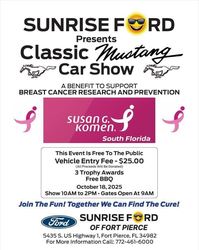 Sunrise Ford Classic Mustang Car Show - Benefit for Susan G Komen