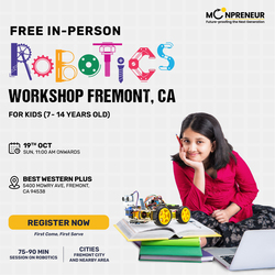 In-Person Free Robotics/Math Workshop for Kids at Fremont, CA (7-14)