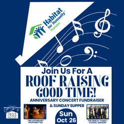 Raise the Roof: 25th Anniversary Concert Fundraiser & Sunday Supper