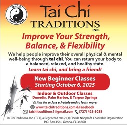TUESDAY BEGINNER TAI CHI w/ TAI CHI TRADITIONS STARTS OCTOBER 7 @ THE DUNEDIN COMMUNITY CENTER