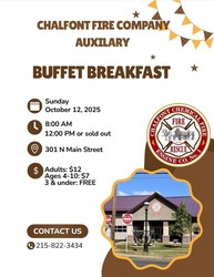 Chalfont Fire Company Auxiliary Fall Buffet Breakfast