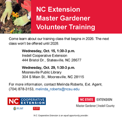 2026 NC Master Gardener Volunteer Training Class