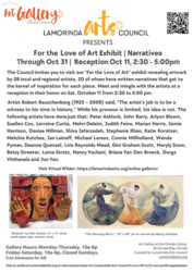 Art Gallery Orinda Library | For the Love of Art | 28 Artists, Narratives | Reception Oct. 11 2:30-5