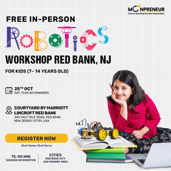 In-Person Free Robotics/Math Workshop for Kids at Red Bank, NJ (7-14)