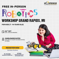 In-Person Free Robotics/Math Workshop for Kids at Grand Rapids, MI (7-14)