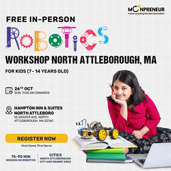 In-Person Free Robotics/Math Workshop for Kids at North Attleborough, MA (7-14)
