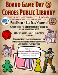 Board Game Day at Cohoes Public Library