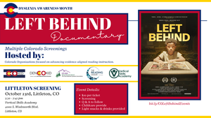 Dyslexia Awareness Month: Left Behind Documentary Screening Oct 23