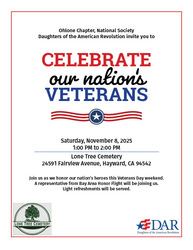 Ohlone Chapter DAR Celebrates Veterans