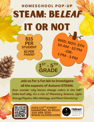 Homeschool STEAM Pop-up: Be-Leaf it or Not!