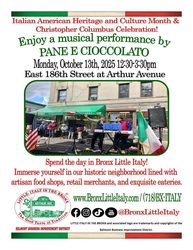 Bronx Little Italy Italian American Heritage Month Celebration 2025