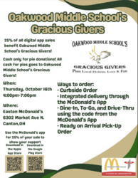 McDonald's: Oakwood Middle School Gracious Givers
