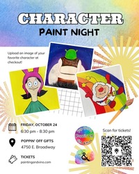 Character Paint Night w/ Painting & Vino @ Poppin' Off
