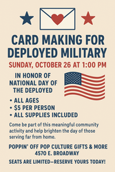 Card Making Workshop for Deployed Military @ Poppin' Off