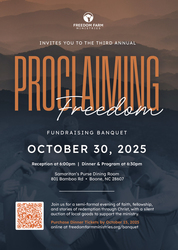 Proclaiming Freedom Fundraising Banquet by Freedom Farm Ministries
