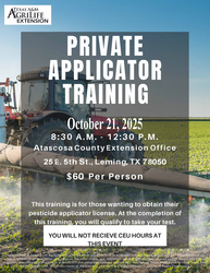 Texas A&M Agrilife Extension Private Applicator Training