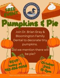 Pumpkins & Pies - Free! October 24 - 12-3pm - 9820 Nicollet Ave S, Bloomington