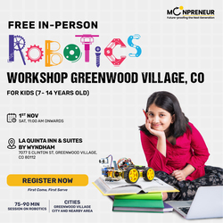 In-Person Free Robotics/Math Workshop for Kids at Greenwood Village, CO (7-14)