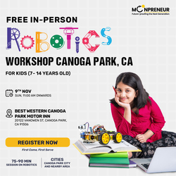 In-Person Free Robotics/Math Workshop for Kids at Canoga Park, CA (7-14)