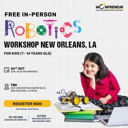 In-Person Free Robotics/Math Workshop for Kids at New Orleans, LA (7-14)