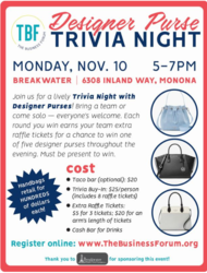Designer Purse Trivia Night with The Business Forum