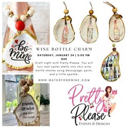Sip & Create: Decoupage Oyster Shell Wine Charm