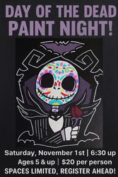 Paint Night w/ Jay101 - Day of the Dead Jack Skellington @ Poppin' Off