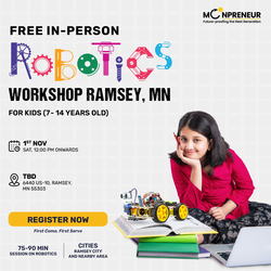 In-Person Free Robotics/Math Workshop for Kids at Ramsey, MN (7-14)