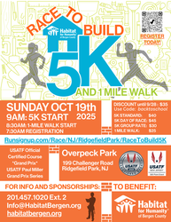 The Race to Build 5K to benefit Habitat for Humanity of Bergen County