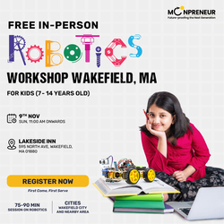 In-Person Free Robotics/Math Workshop for Kids at Wakefield, MA (7-14)