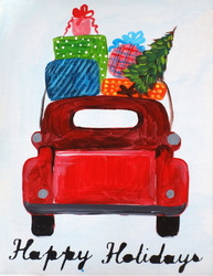 Holiday PAint and sip art class in Lower Queen Ann Seattle November 2025 by Artvana