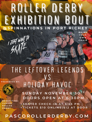 Pasco Roller Derby Event in Port Richey! November 30th at 6:30 p.m.
