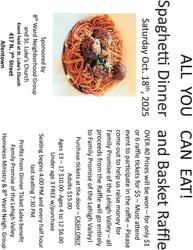 All-You-Can-Eat Spaghetti Dinner Fundraiser for Family Promise at St. Luke's Church Sat Oct 18th