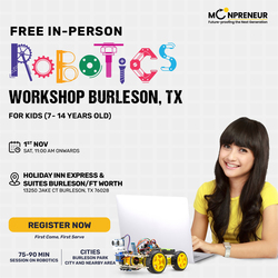 In-Person Free Robotics/Math Workshop for Kids at Burleson, TX (7-14)