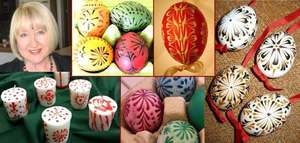 Easter Egg Decorating with Drop Pull Method (wax stays)