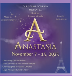 StageDoor Theatre Sr Company performs ANASTASIA Nov 7-15, Thur, Fri, Sat, 7pm, Sat/Sun 2pm. $25