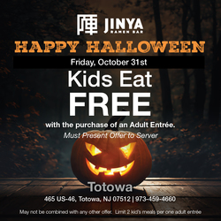 Kids Eat Free This Halloween at JINYA Ramen Bar