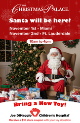 Santa’s Coming to Town and Landing His Sleigh at The Christmas Palace Fort Lauderdale