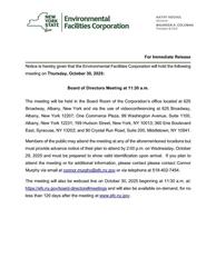 October Meeting of the New York State Environmental Facilities Corporation's Board of Directors
