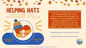 Helping Hats: Knitting For Neighbors In Need (Registration Required)