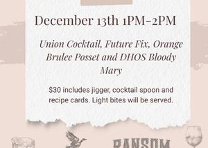 Mixology Class December 13th