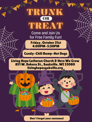 Trunk or Treat in Saukville on Halloween with Free Chili and Hot Dogs