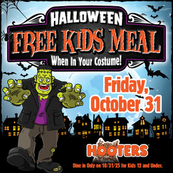 Kids in Costume Eat Free at Hooters on Halloween and a Future Visit