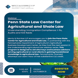 Penn State Law Center for Agricultural and Shale Law: Understanding Immigration Compliance: I-9s, Au
